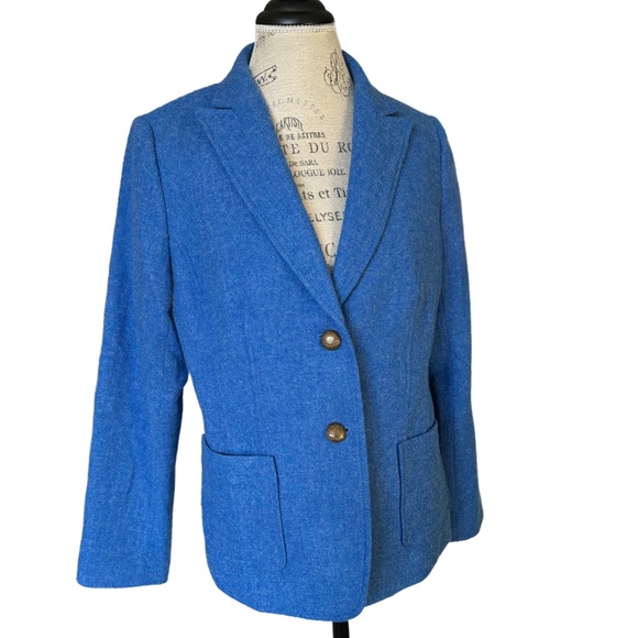 Talbots Jackets & Blazers - Talbots Blue Wool Blend Blazer, Sz 10